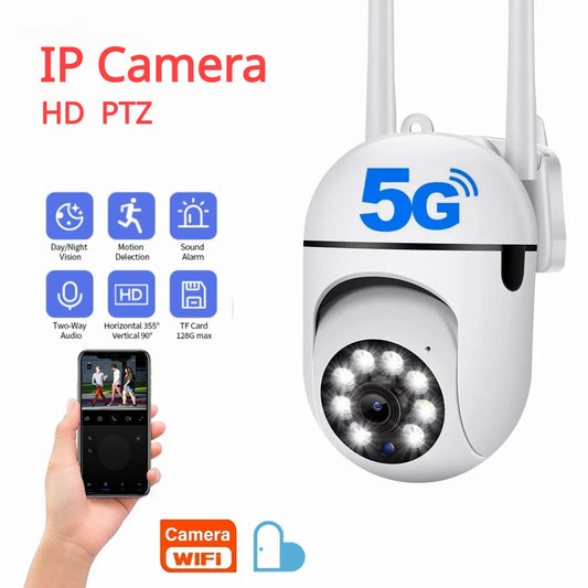 5G PTZ IP Camera 1080P HD Wifi Surveillance Cameras 2MP Full Color Night Vision Security Camera 4X Digital Zoom Wireless Camera