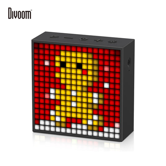 Timebox Evo Bluetooth Portable Speaker with Clock Alarm Programmable LED Display for Pixel Art Creation Unique Gift